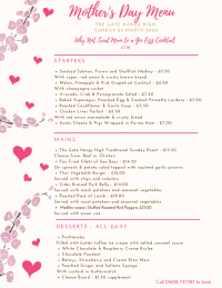Mothers Day Menu Mothers Day Menu