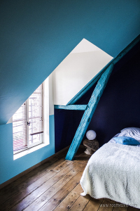 La chambre bleue du premier étage La chambre bleue du premier étage