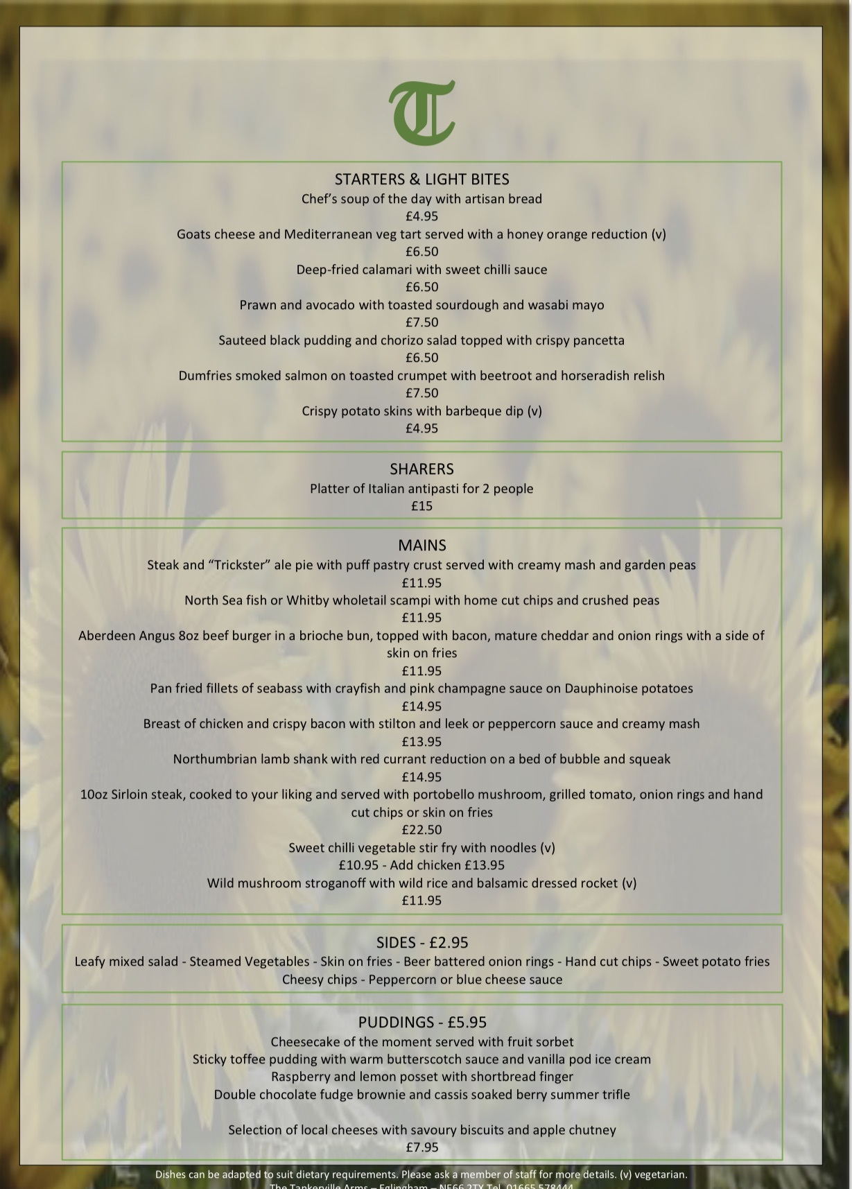 Summer Menu 2021