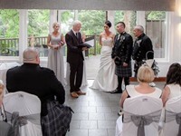 Wedding ceremony in our riverside conservatory