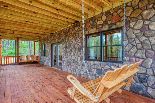 2 Adirondack Swings on Lower Back Deck, Jackson's Luxury Hideaway