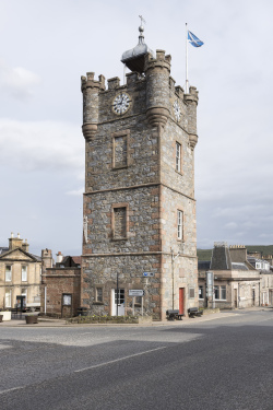 Dufftown's iconic Clock Tower a moment from your porch