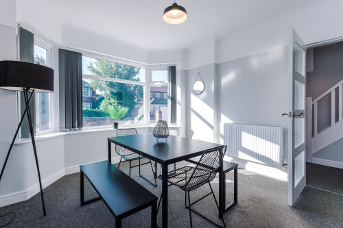 Bright and airy dining area