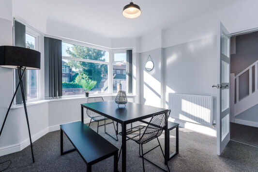 Bright and airy dining area