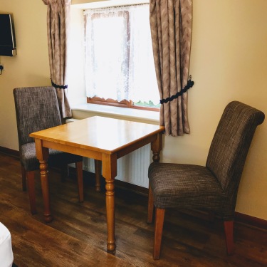 Where possible we have put larger tables in the rooms so there is more space for guests to enjoy their breakfast or evening meals as room service.
