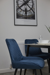 A comfortable dining space, perfect for family meals or casual dining.