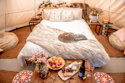 Inside the tent
