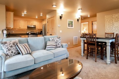 full dining room and living room