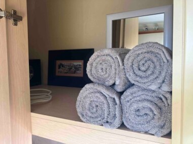 Sheet size & standard bath size towels available. 