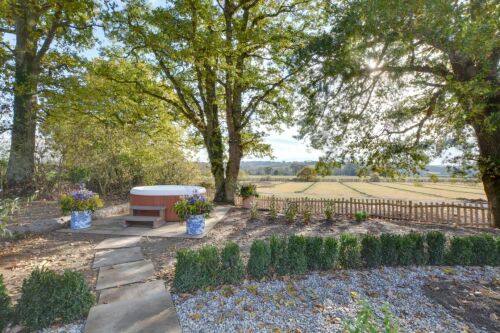 View of garden and hot tub