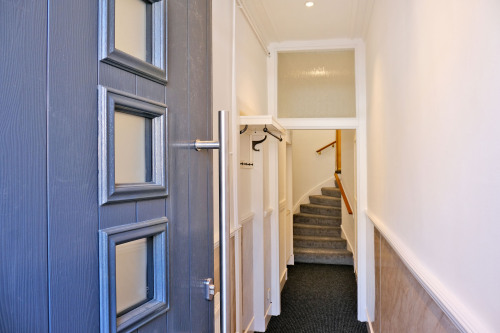 Private Entrance and Hallway, ideal for storing Hiking & Cycling gear - stairs leading to living accommodation on 2nd & 3rd Floors
