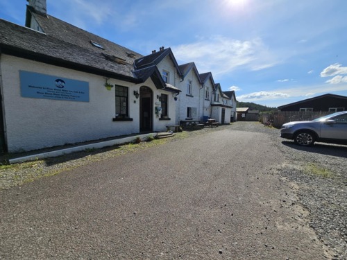 Picture across front toward stag view door at end on left