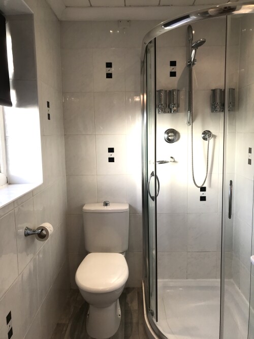 Bathroom with Walk-in shower - TLC Stay Preston area home