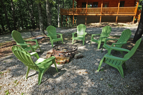 Closeup of Fire Pit, with Chairs