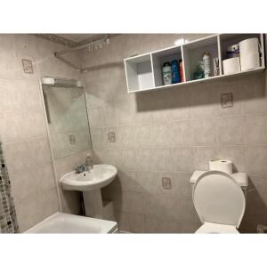 This photo represents the bathroom inside the flat. 