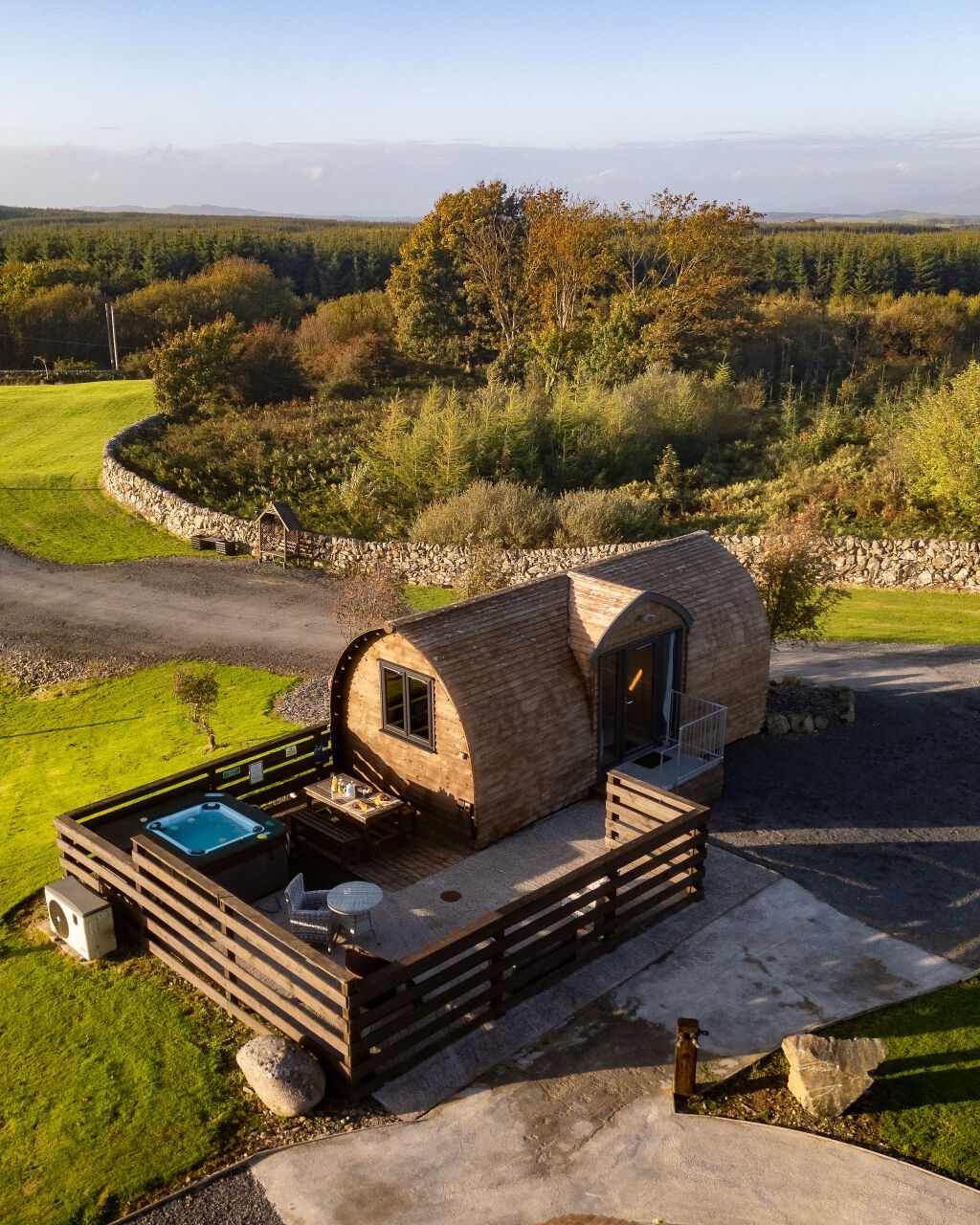 [{'Text': 'Overhead view of pod', 'CultureCode': 'en-GB'}] glamping cabins and grounds, photo 27 of 32