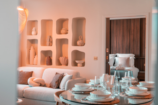 Salon avec vue sur le Vieux Port