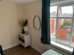 Spacious west facing bedroom with super king bed upstairs
