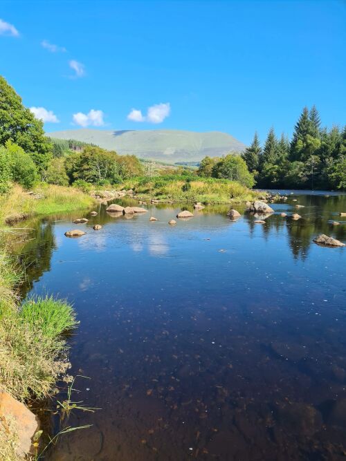 View of Ben Wyvis along the River Black Water