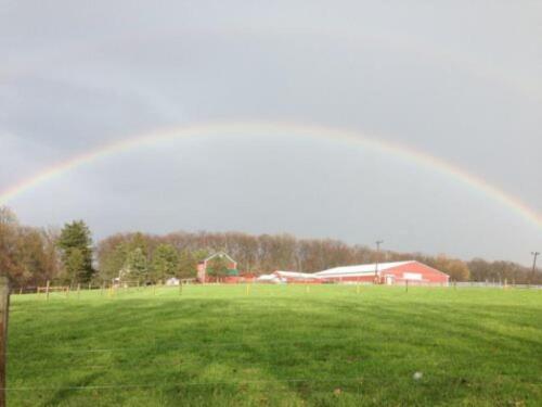 Double rainbow over the farm