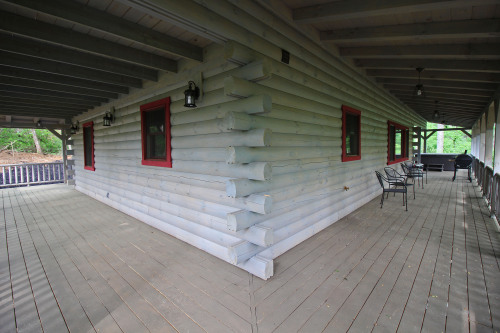 Right side Deck and Back Deck, from corner. Rustic Cedar Inn 