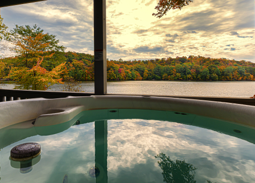 Beautiful fall view from the hot tub