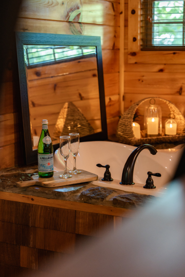 soft candles, warm water, and tennessee serenity all around you.