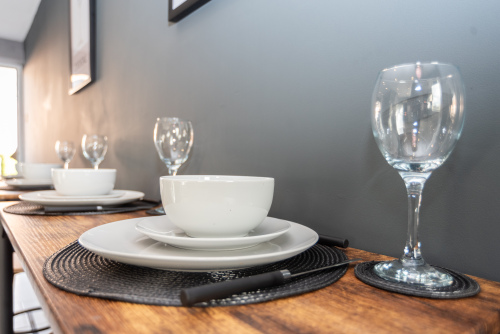 Enjoy meals at the kitchen diner tables, perfectly positioned for relaxed breakfast mornings and cosy dinners together.