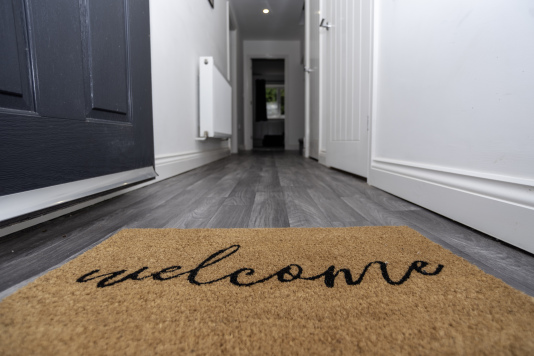 A clean, inviting entrance that sets the tone for a comfortable and well-kept stay.