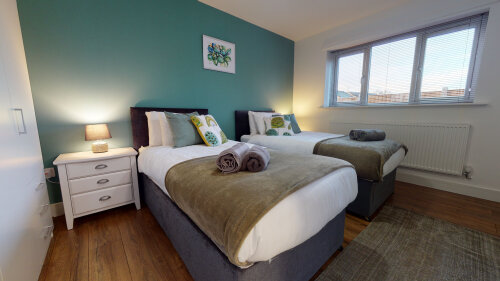 Spacious master bedroom x2 single beds also can be linked to king size upon request wardrobe, bedside cabinets and ensuite