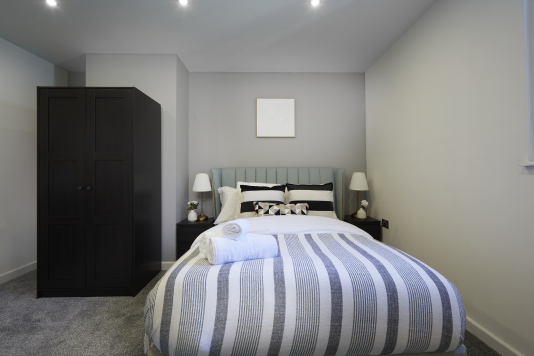 Modern, clean, and cosy this double bedroom is your home away from home.