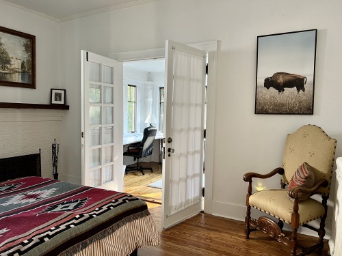 Double door opening to Office.