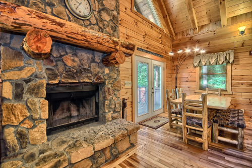 Closeup of Fireplace, Rocky View Lodge