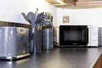 Kitchen comes fully stocked with microwave, toaster, kettle - all appliances and utensils supplied