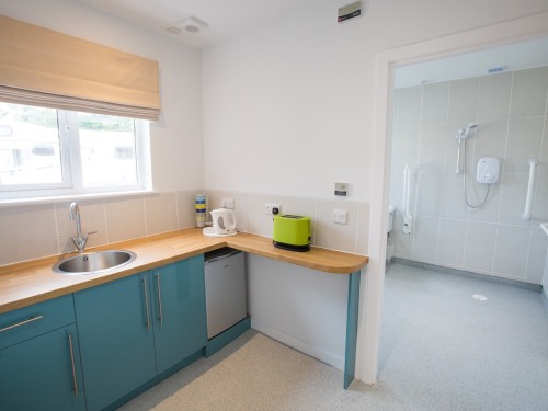 The easy access suite incorporates a small kitchen with access to large wet room