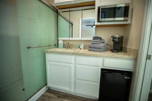 Full bathroom with shower and private toilet