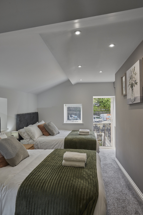 Elegant bedroom filled with natural light.