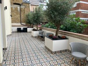 Picture represents the building's communal balcony 