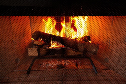 Closeup of Outdoor, Wood-Burning Fireplace, Kalli's Luxury Retreat