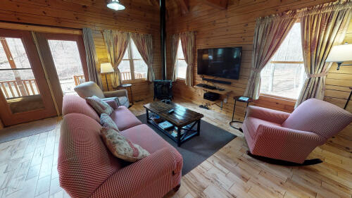 Great room seating with satellite TV