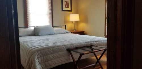 Master bedroom 
King bed - new gel foam mattress 