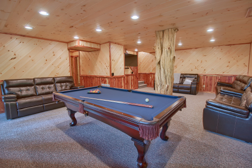 Closeup of Pool Table, toward Sitting/Entertainment area (No TV access - Bring DVD's)