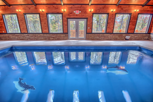 Indoor, Heated Saltwater Pool, Looking East, Majestic Oaks Lodge