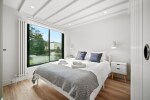 Cedar Cottage - second floor master bedroom with king size bed, ensuite showeroom and dressing area/desk