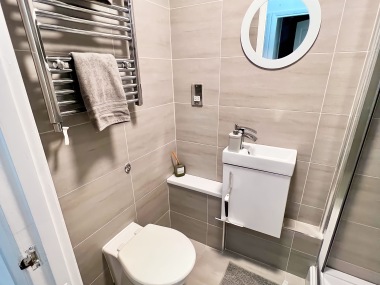 bathroom #2 toilet and heated towel rail