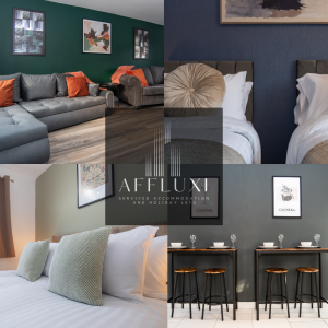 AFFLUXI — creating warm, welcoming spaces designed with the guest in mind. Comfortable and flexible accommodation suited to all stays, from families to contractors.
