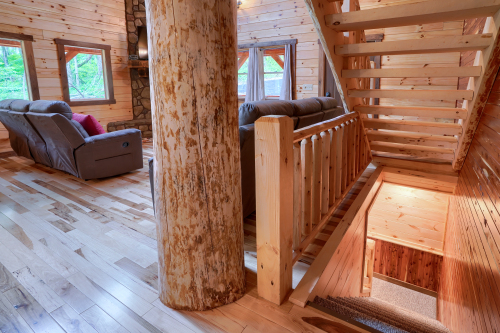 Great Room on Left, Stairway to Lower Level on right, Jackson's Luxury Hideaway