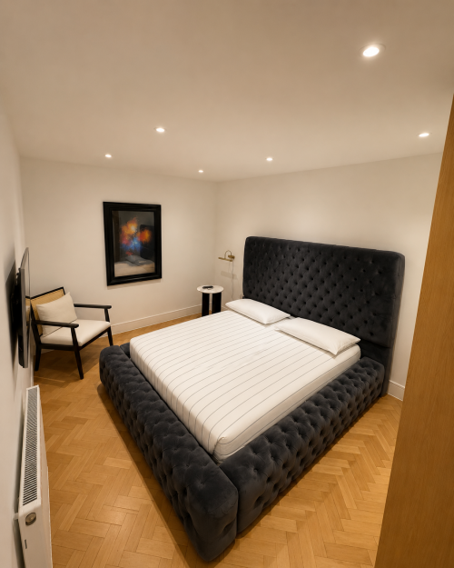 Sink into a luxurious king-size bed with premium bedding, designed to give you the perfect night’s sleep in total comfort and style.