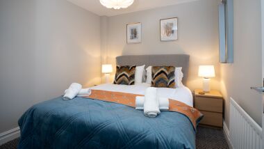 A luxurious comfortable King-size bed, with hotel style linens provided to get some much needed sleep...
