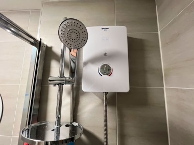 simple electric shower and underfloor heating